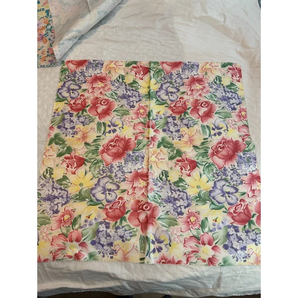 Lot of 3‎ Vintage Flowers abstract 90s look style Fabric 25